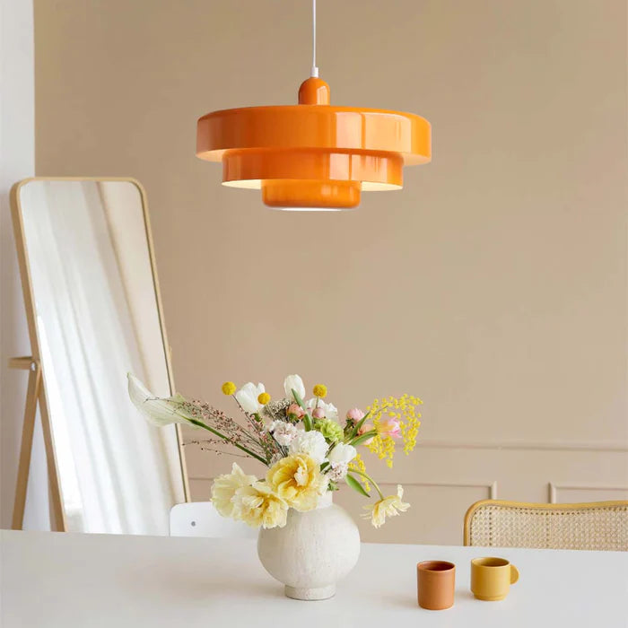 Pendellampa Mid-Century Orange Metallupphängning