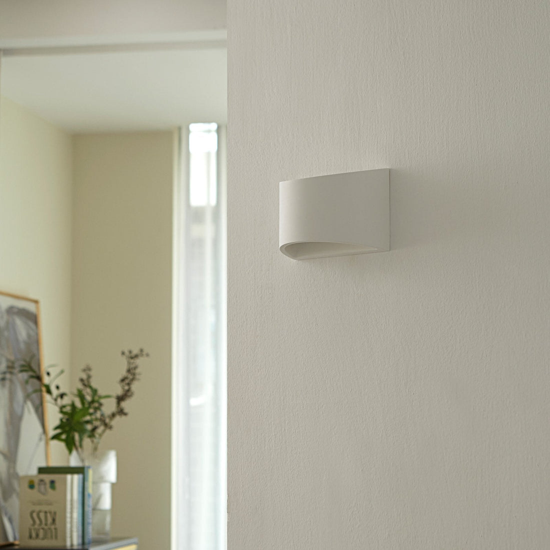 Vägglampa Vit Gips Upplight Downlight Armatur