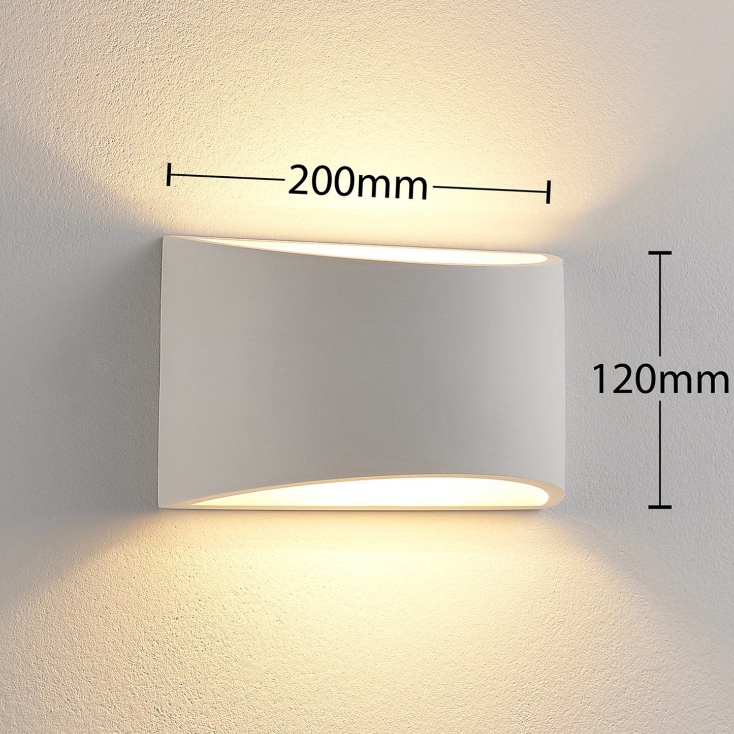 Vägglampa Vit Gips Upplight Downlight Armatur