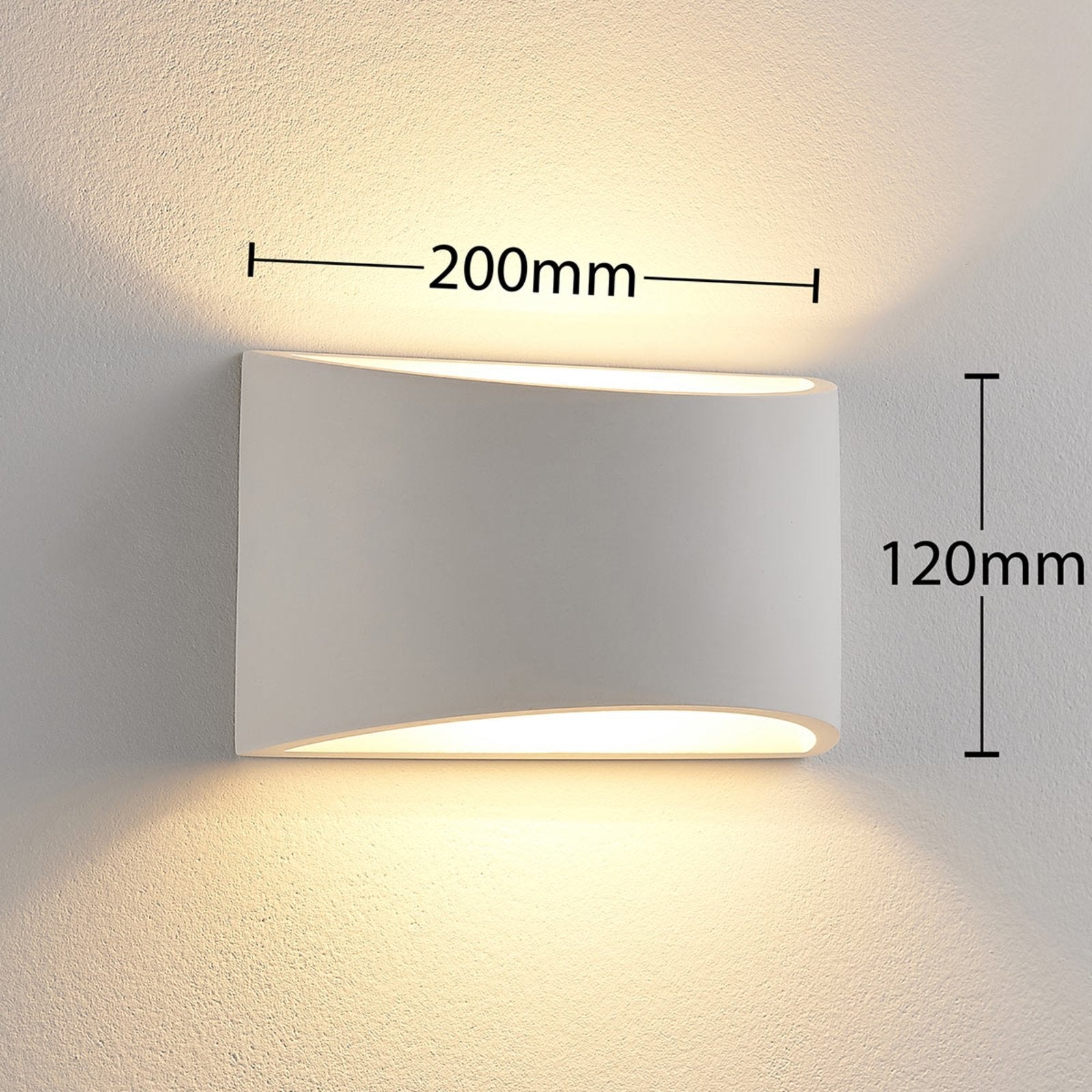 Vägglampa Vit Gips Upplight Downlight Armatur