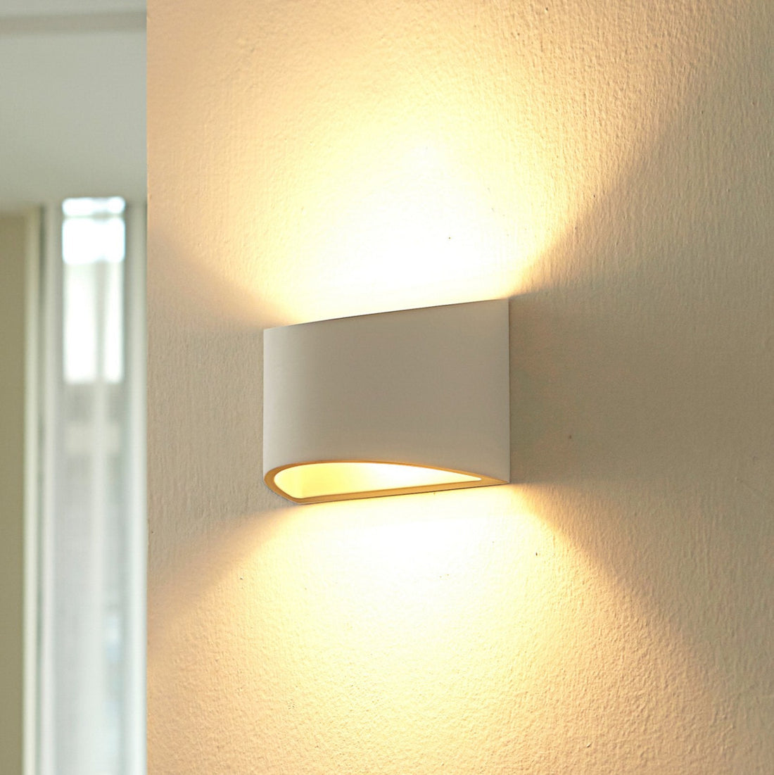 Vägglampa Vit Gips Upplight Downlight Armatur