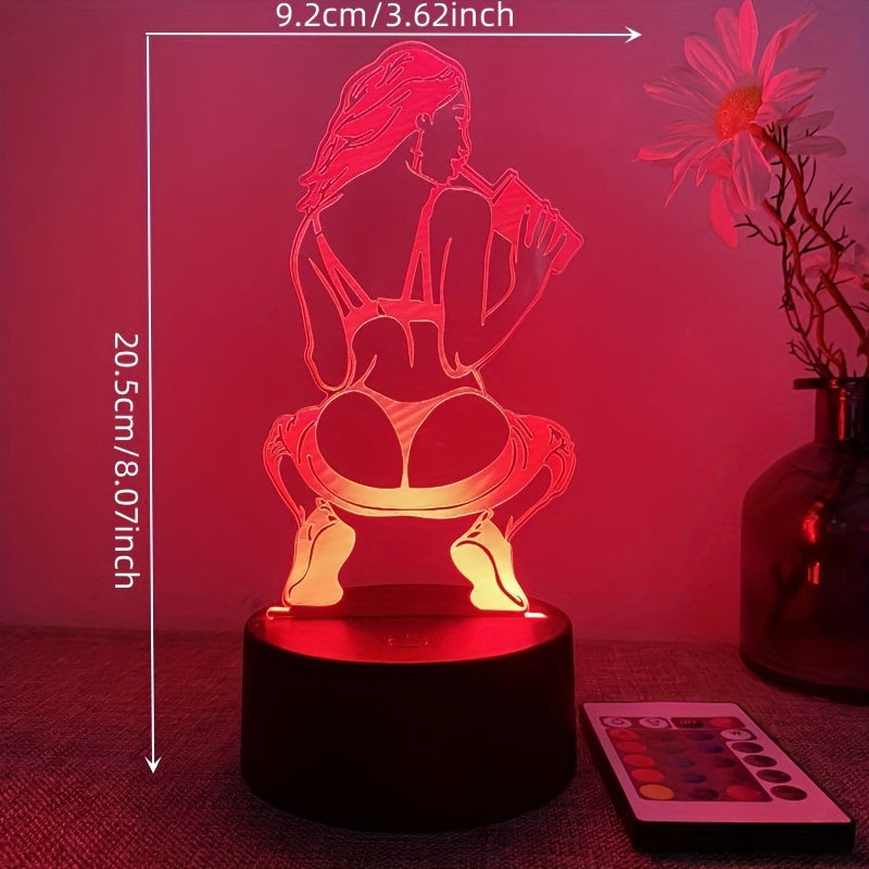 DecoLamp - 3D Konstnärlig Bordslampa med Fjärrkontroll, USB Driv, 16 Färgval