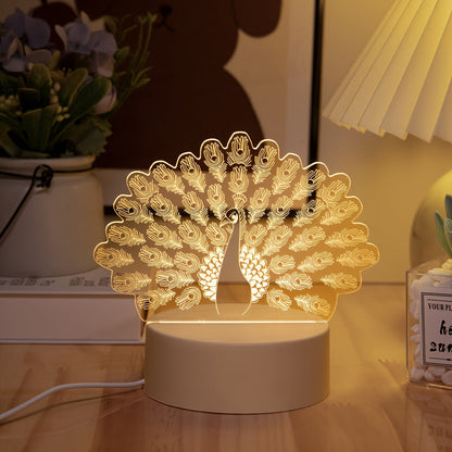 LumiPauw - Kreativ USB-driven LED Skrivbordslampa, Modern Påv Nattlampa