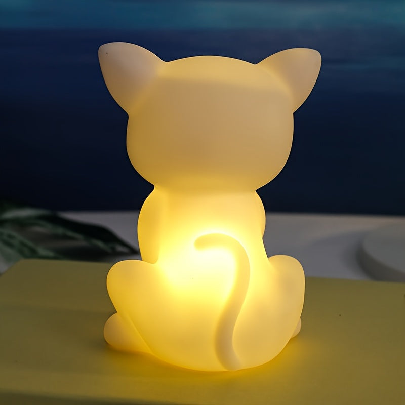 KittyGlow - Söt Kattunge Bordslampa med LED-ljus och Batteridrift