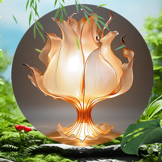 LotusLampa - Aluminium Blomma Bordslampa med LED Ljus