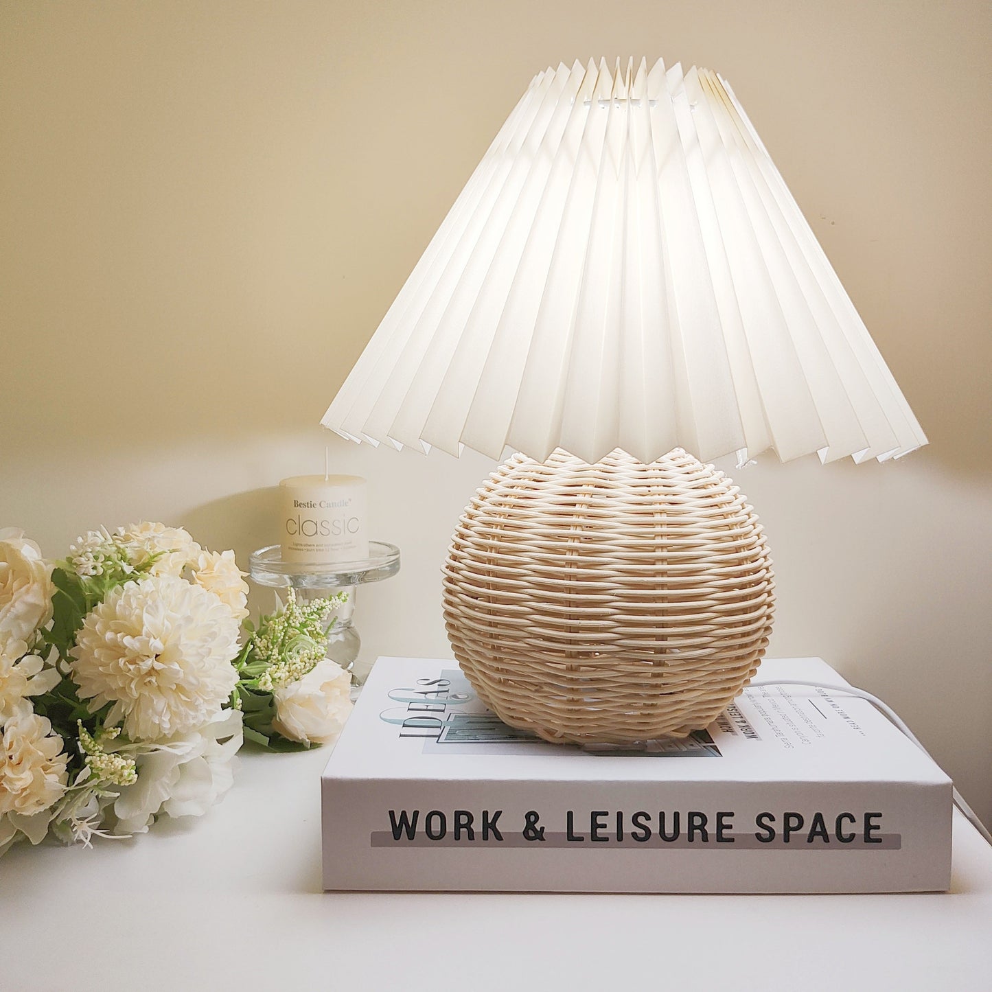 Bambu Vävd Bordslampa - Mysig och Finslipad Design