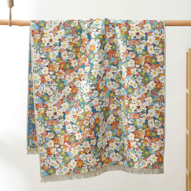 Målning Stil Blomma Vändbar Bomull Handduk 80cm x 160cm