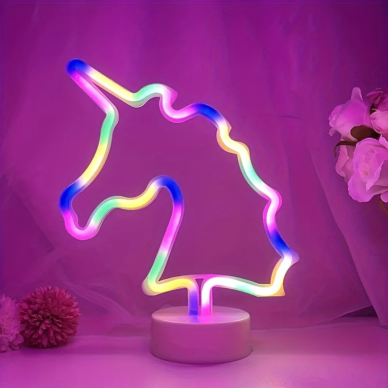 UnicornGlow - Neon Enhörning USB Skrivbordslampa för Fest & Dekoration