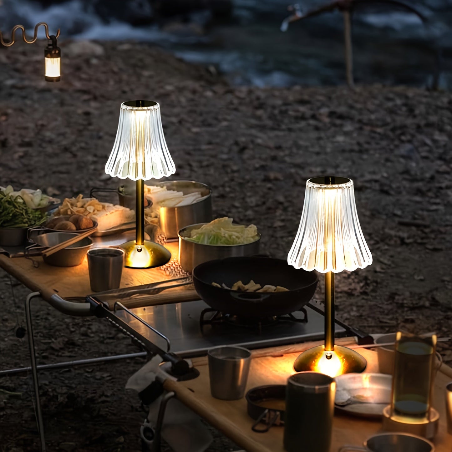 Crystaluxe - LED Kristallbordslampa med Touch-kontroll, Tre färger Ljus