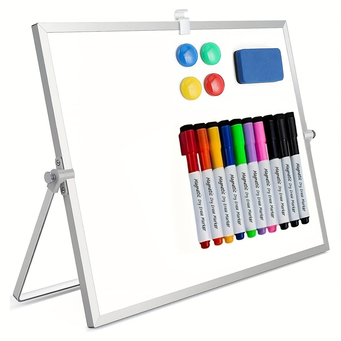 MagniBoard Magnetisk Whiteboard - Bärbar och Dubbelsidig med Ställning