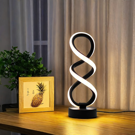 SpiraLux - Modern Spiral Bordslampa med Tre Färginställningar