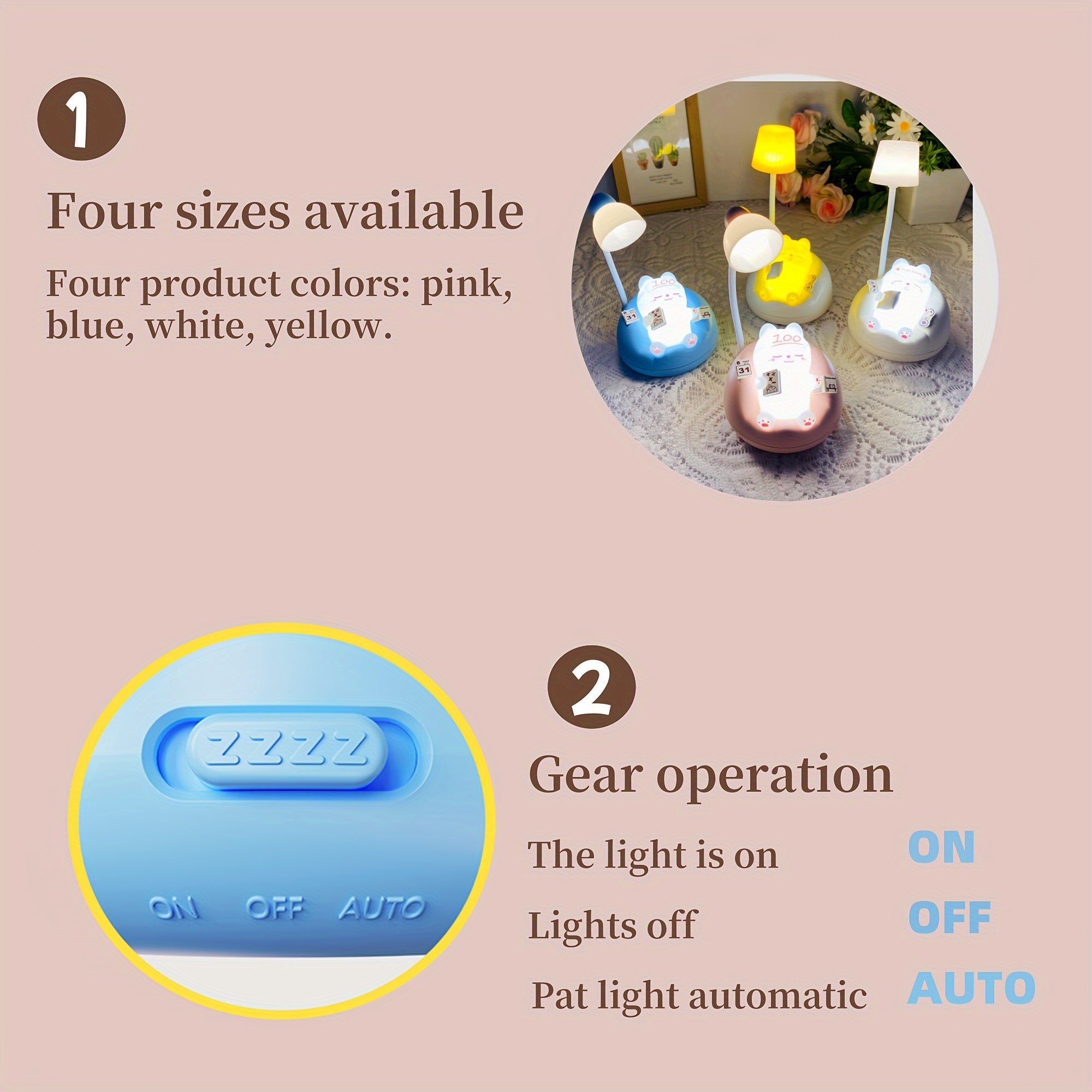 SleepyKitten - USB Laddningsbar LED Katt Nattlampa