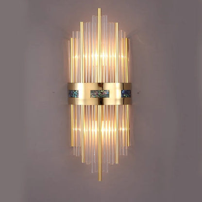 Kristall LED Vägglampa Guld, Vardagsrum/Sovrum, Metall/Akryl
