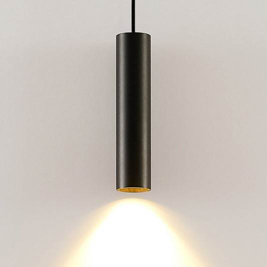 Pendellampa Modern svart aluminium cylinderlampa