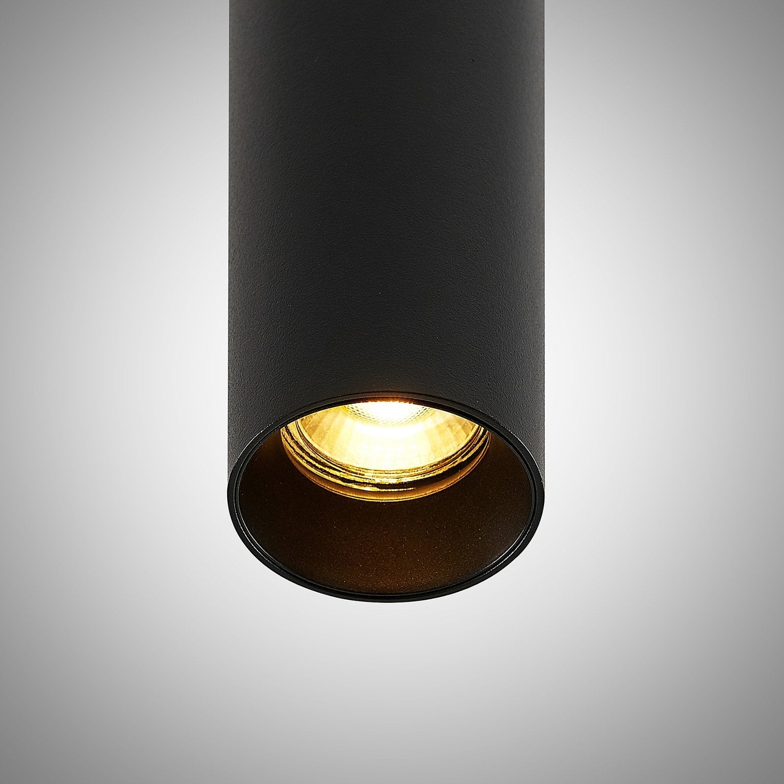 Pendellampa Modern svart aluminium cylinderlampa