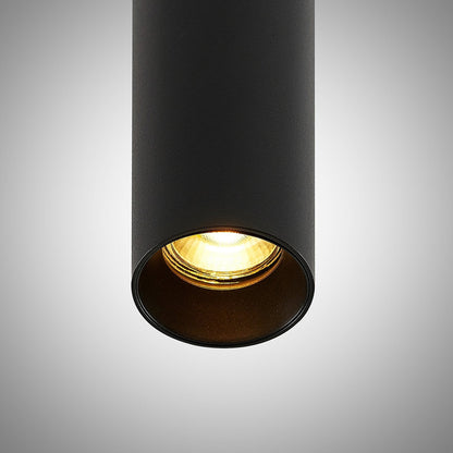 Pendellampa Modern svart aluminium cylinderlampa
