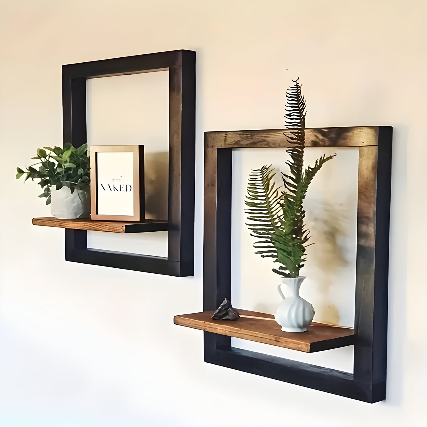 RustiFrame Set - Vintage Trä Vägg Fyrkantig Utställningsset