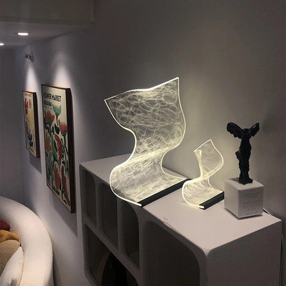 LumiAcrylic - Modern LED Bordslampa av Akryl | Stilren Dekorativ Belysning