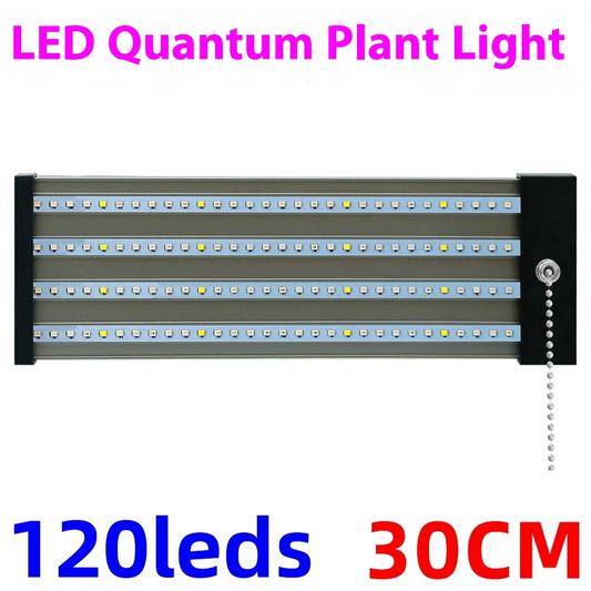 LED växtlampa med fullspektrum-belysning och dragknapp för optimal växttillväxt