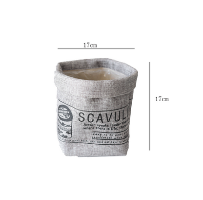 Dekorativ tygväxtkruka med tryck – Mångsidig förvaringskruka för växter och dekoration