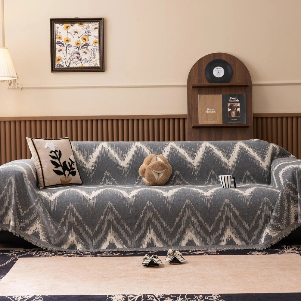 Ockra Streak Texturerat Sofföverdrag