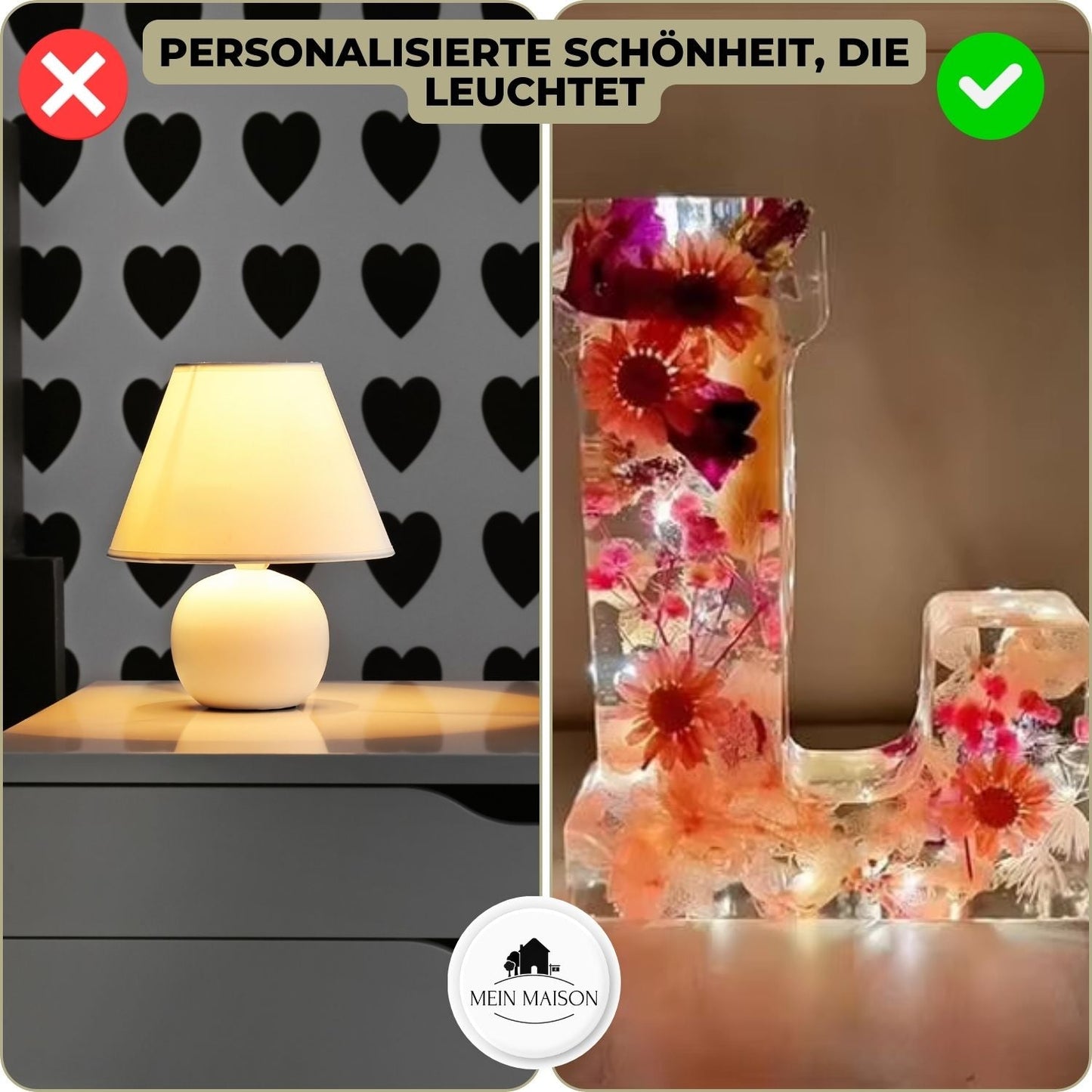 50% RABATT | FloraLetter™ - Blomsterlampbokstäver av harts