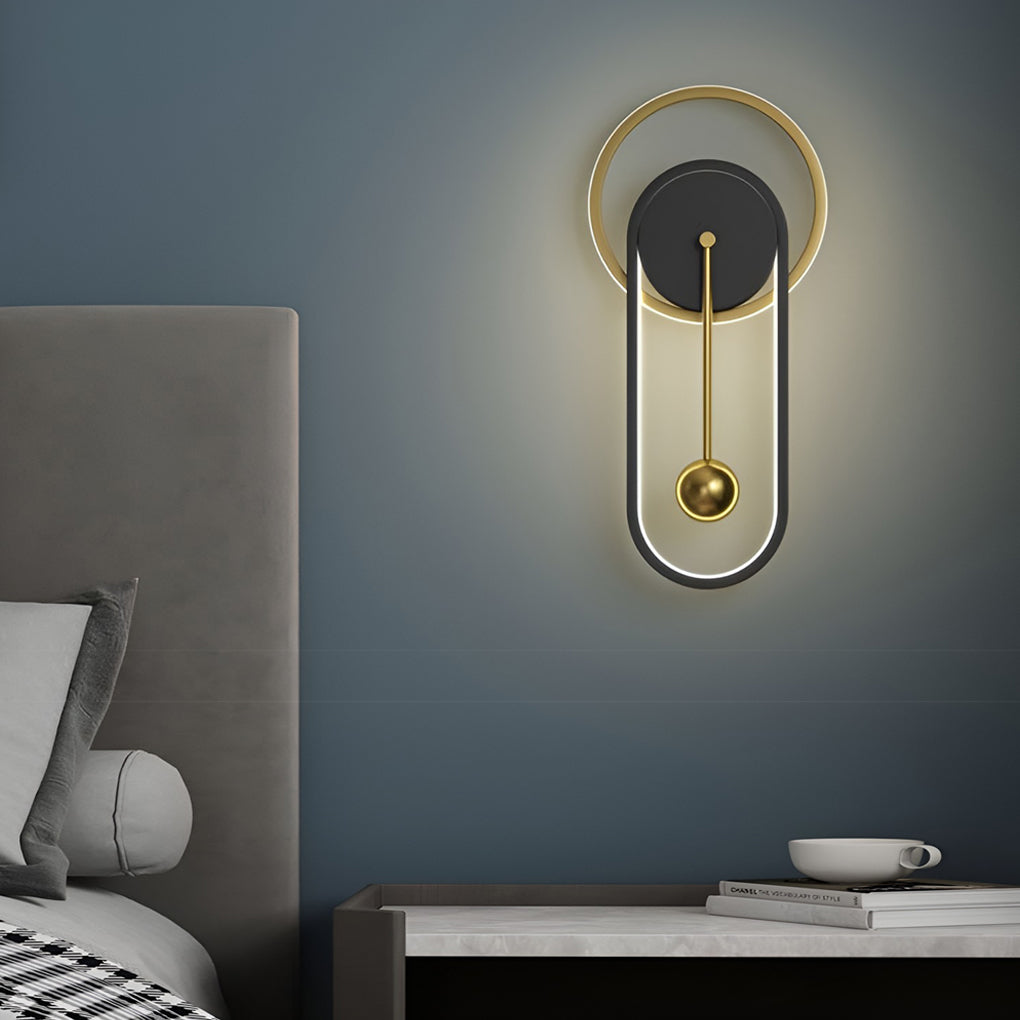 Väggklocka | Led-ljus | Tyst rörelse | Ambient glöd | Kreativ modern design