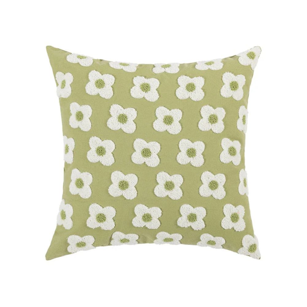 Lustrous Floral Broderad Kuddöverdrag