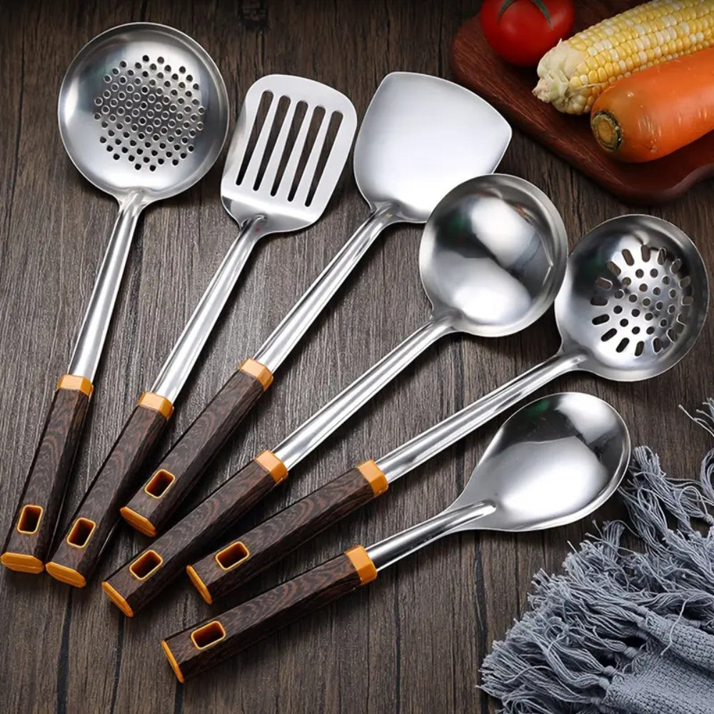 Trägrains rostfritt stål bestick | 6 delar set