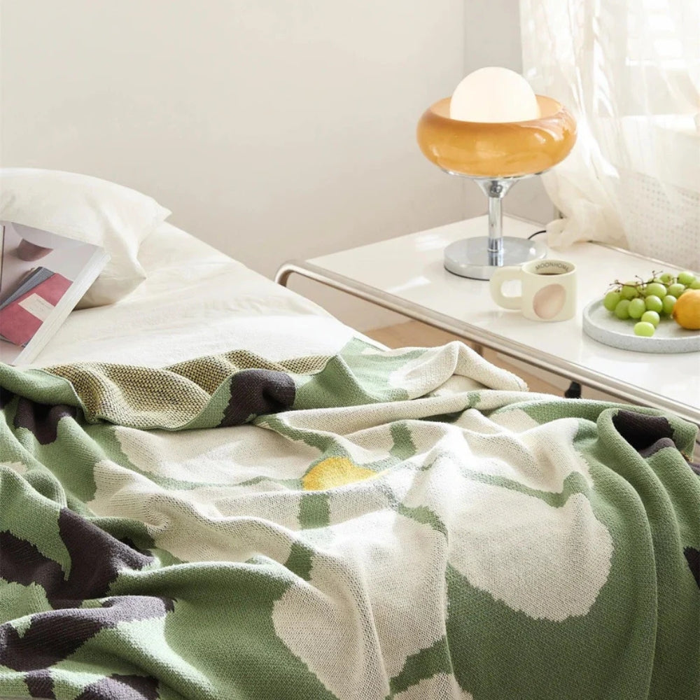 Skandinavisk Fet Blommönster Filt