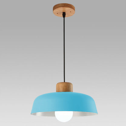 Nordic Creative Pendant Light | Naturligt Trä &amp; Aluminium | Modern Hemljus | 11.81 x 5.51 in | Brick by Brick