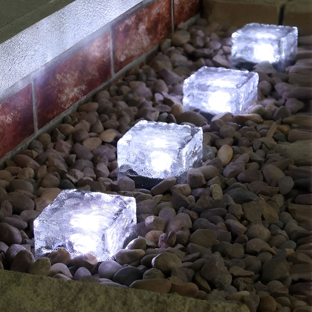 Trädgård Solar Glas Tegel Väg Ljus