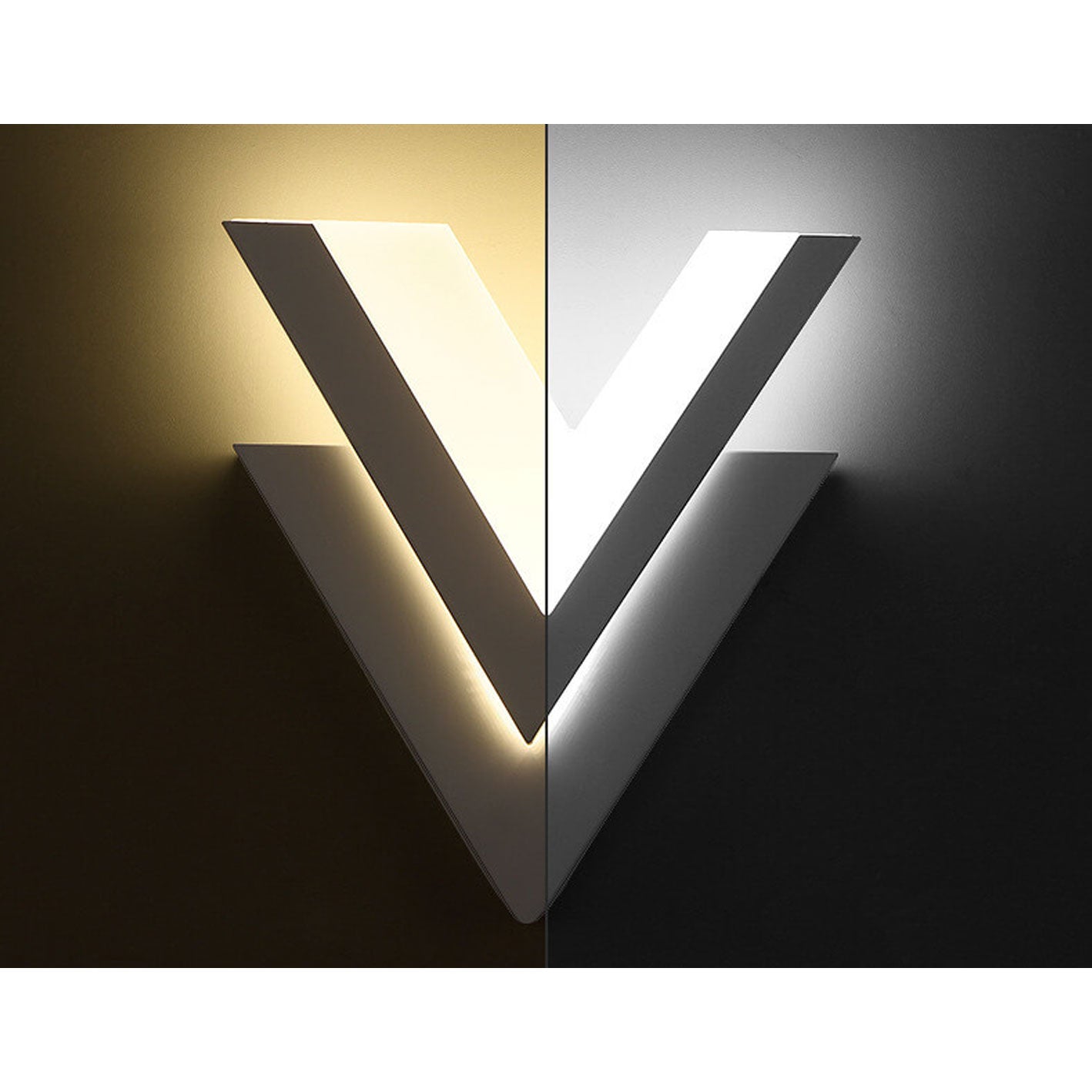Minimalistisk V-formad LED-vägglampa