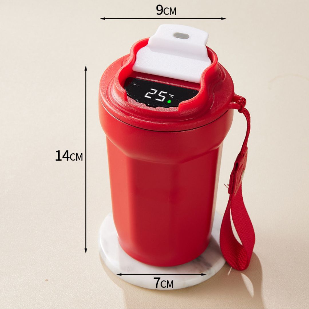 Rostfritt stål kaffekopp med LED temperaturvisning 450 ML