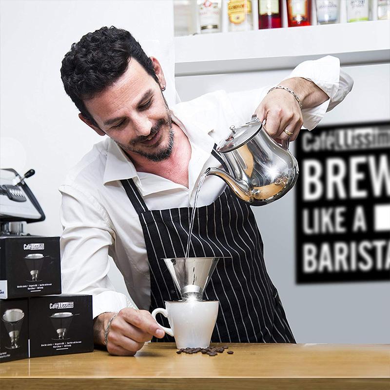 Carvallo Kaffeefilter i rostfritt stål | Fin sil & snabb avrinning | Ø 11,5–12,5 cm | Återanvändbar & Hållbar