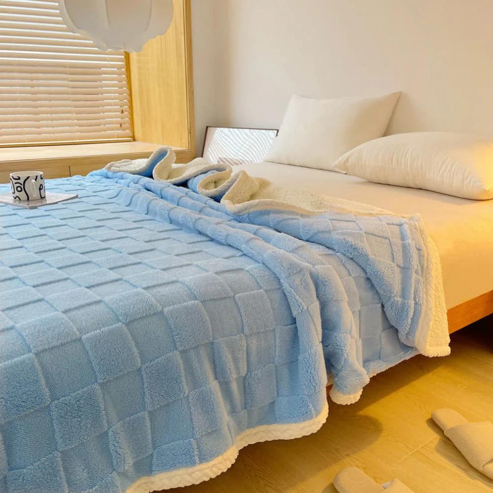 Plush Fyrkantig Rutigt Filt