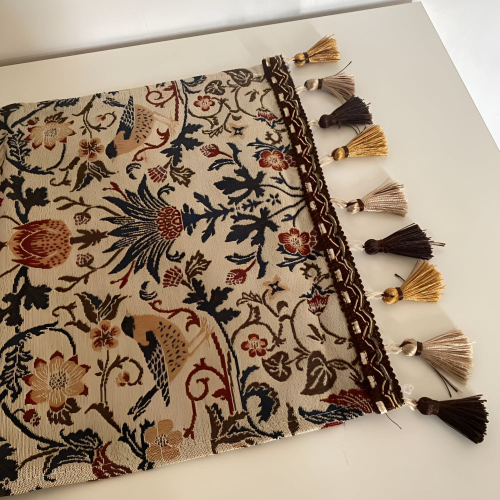 Vintage Floral & Bird Jacquard Duklopp