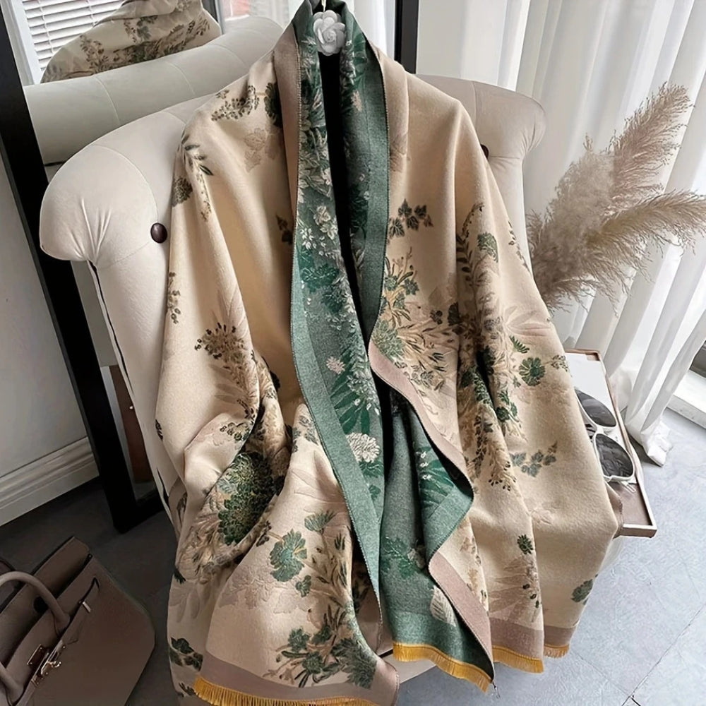 Nuvé Floral Mjuk Dubbel Sidan Scarf