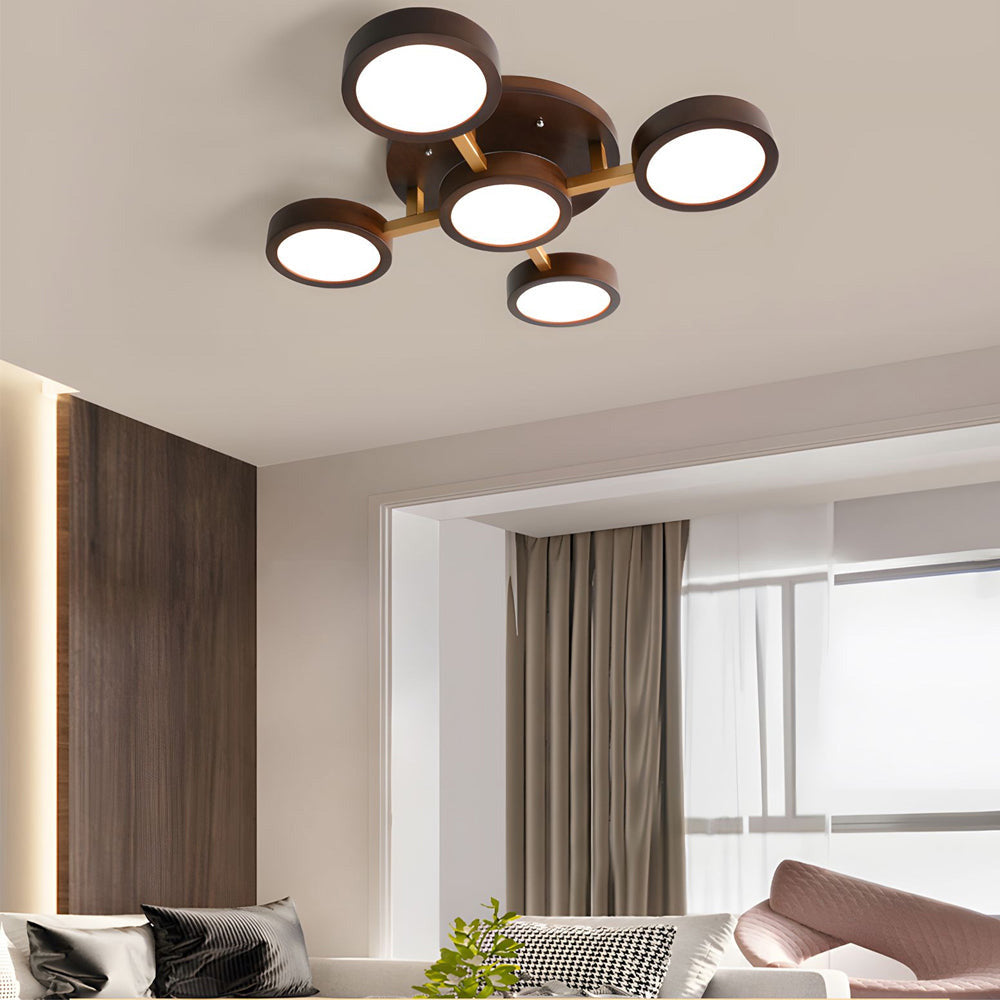 LED Taklampa med Modern Design i Trä
