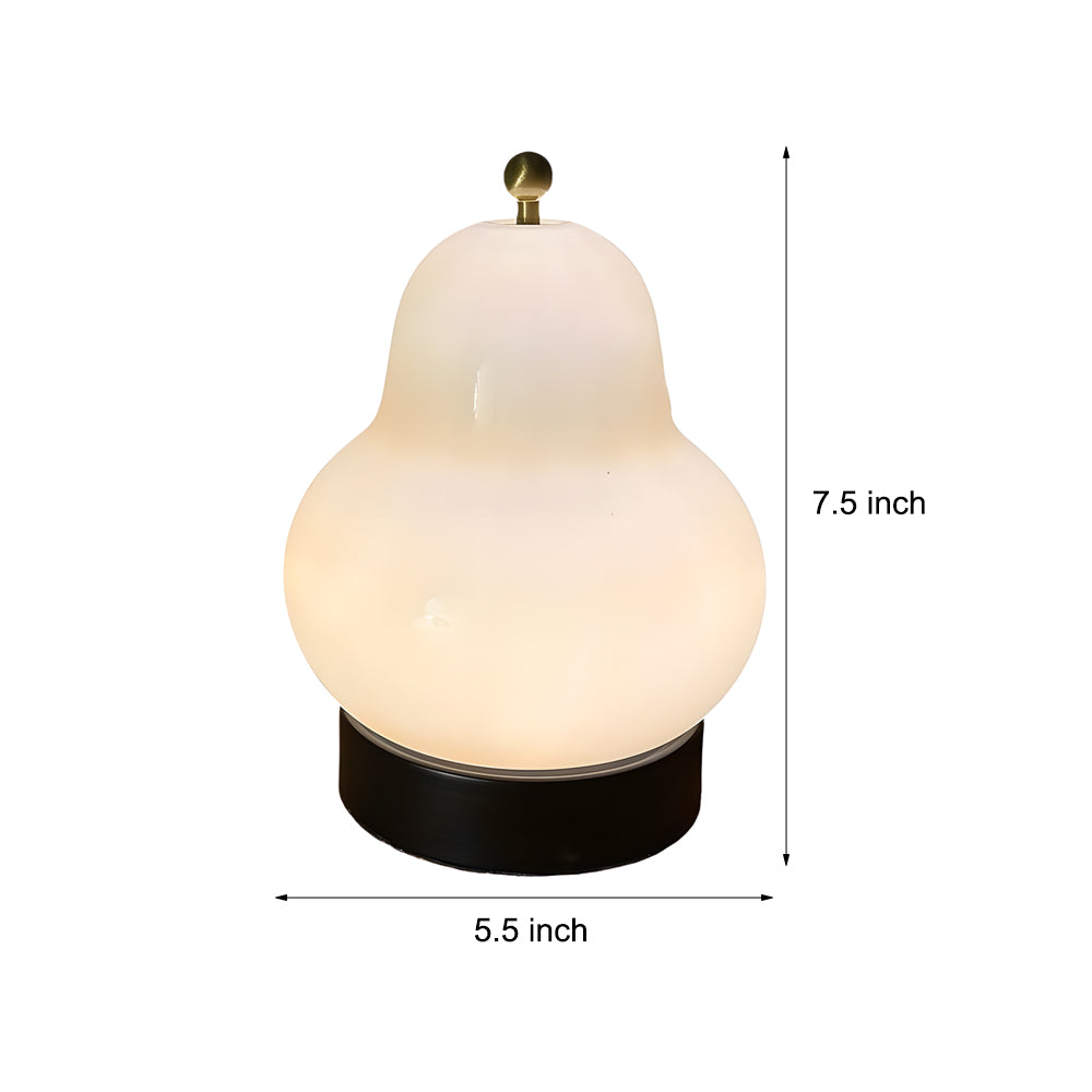 GlowPearl - Bärbar Glas Pear USB LED Bordslampa med Touchkontroll