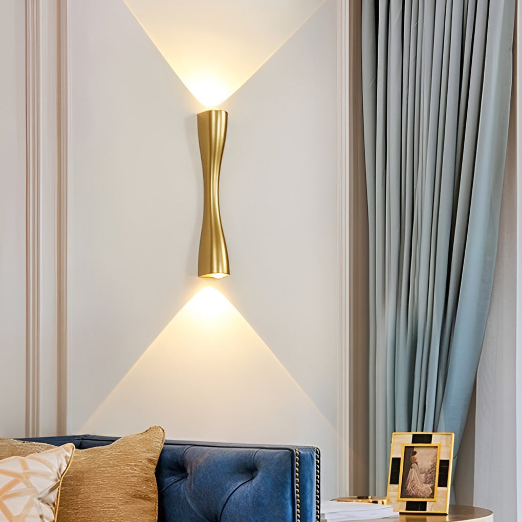 LumiBriljant - LED Vägglampor Uppe och Nere i Modern Metallfinish