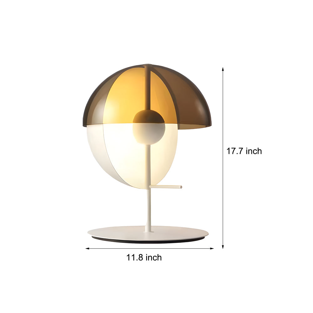 Eclipse - Design Bordslampa med Unik Halv Kula och Rökt Skärm