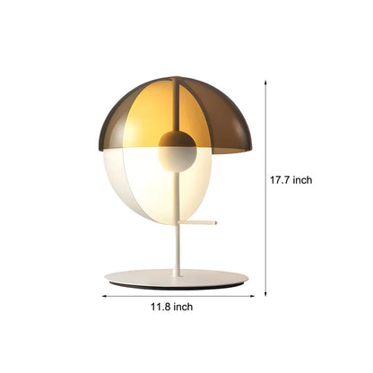 Eclipse - Design Bordslampa med Unik Halv Kula och Rökt Skärm