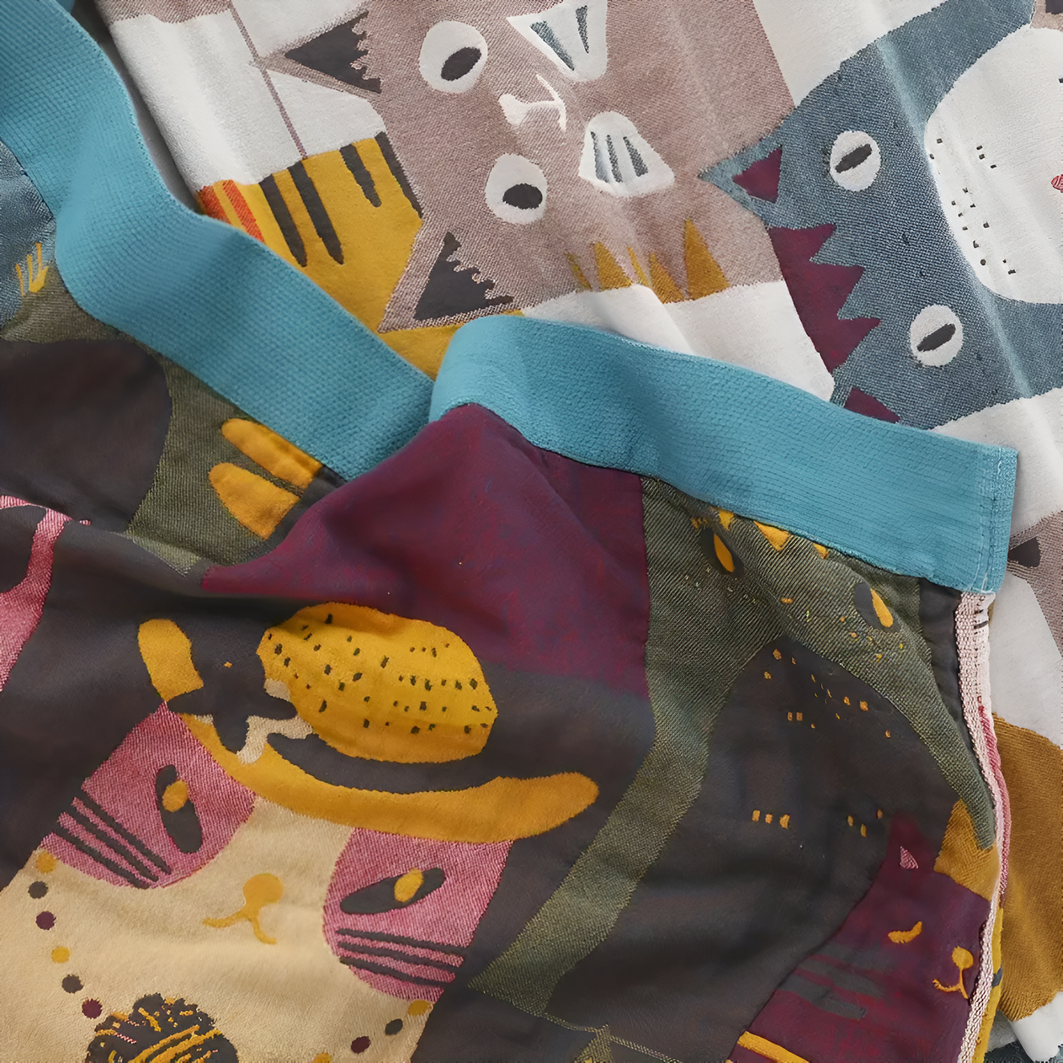 Fantastisk katt-tema vändbar filt