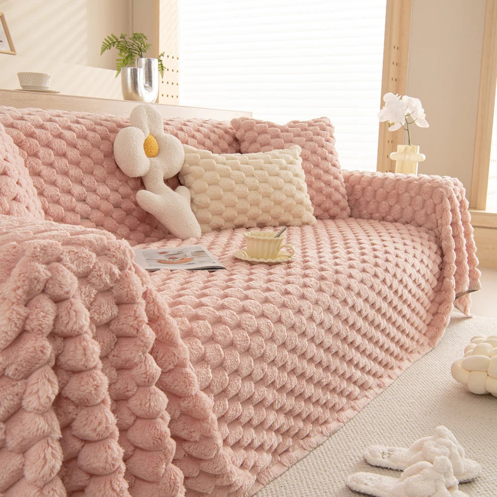 Tuftad Kanin Fusk Sofföverdrag