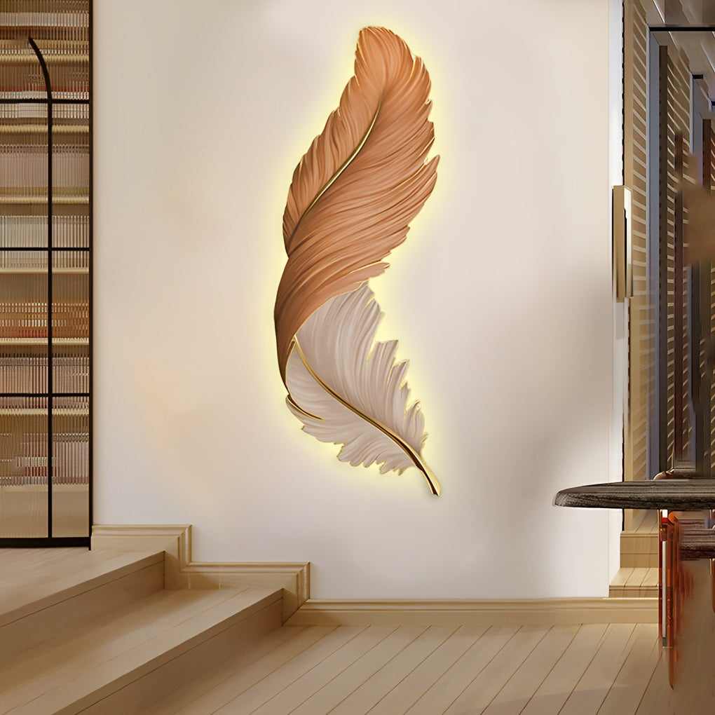 Väggkonst Ljus Modern Fjäder LED Vägglampa