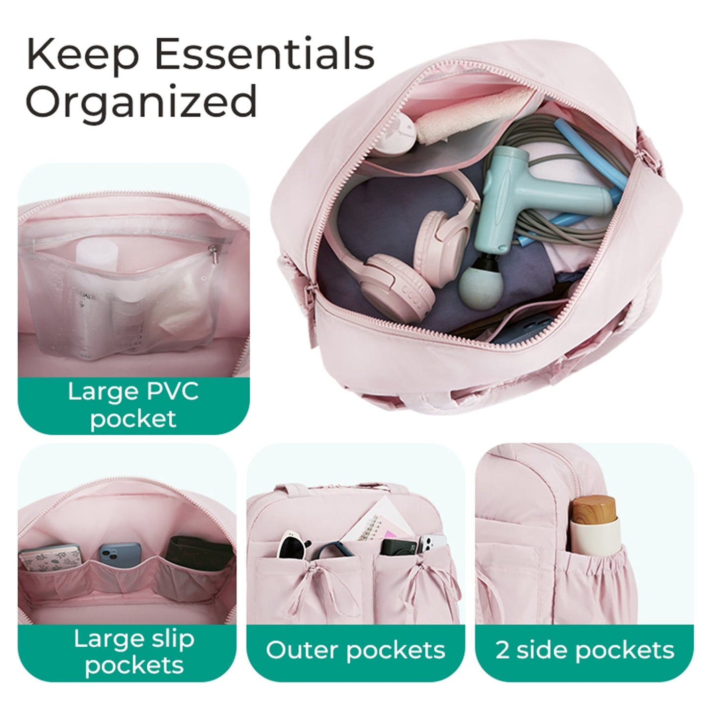 Carvallo Stor damresväska med axelrem | Stilig handväska & axelväska för vardag, arbete, skola & sport | Lätt weekendväska med mycket förvaringsutrymme