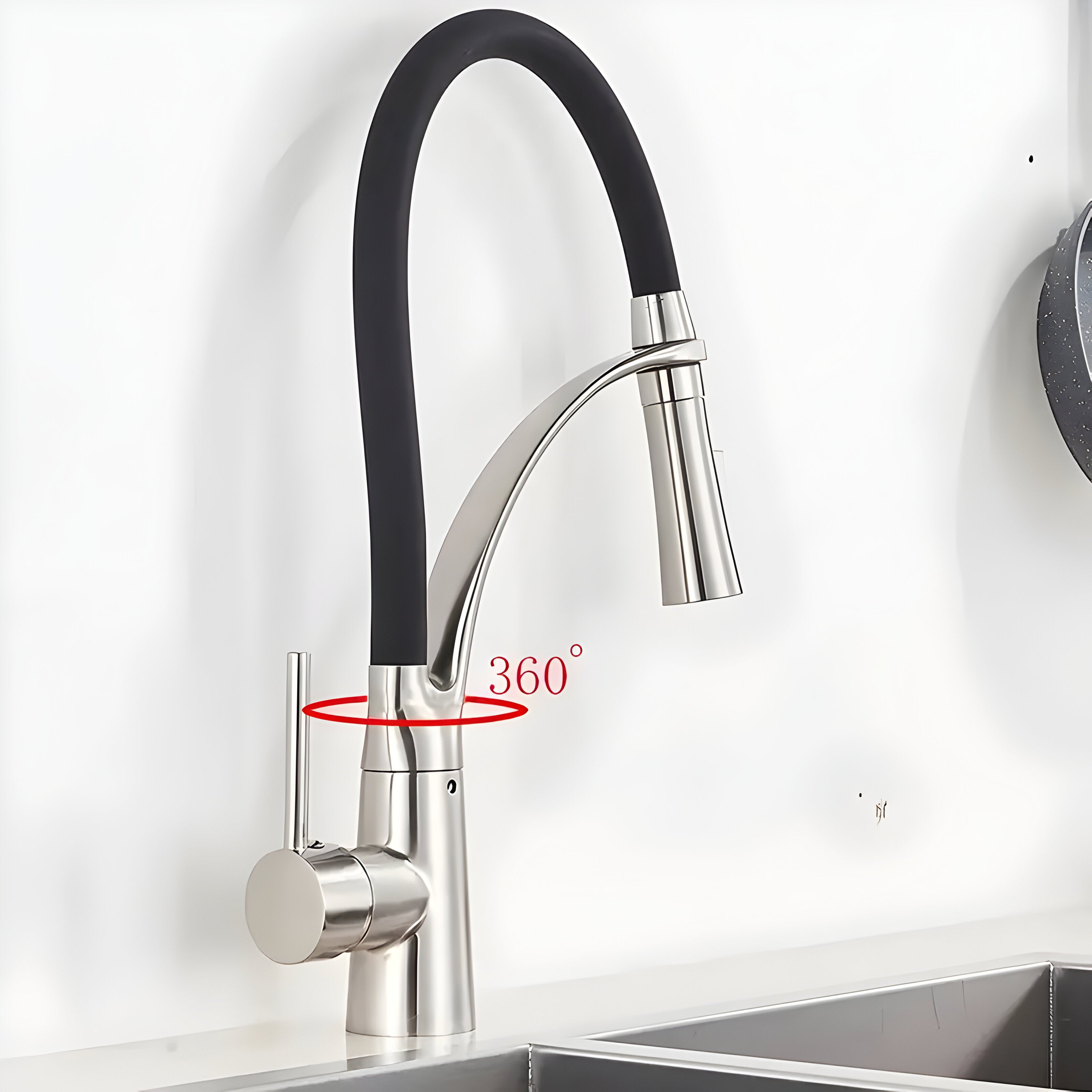 LuxSpout - Modern 360°-Rostfritt stål-uttagskran