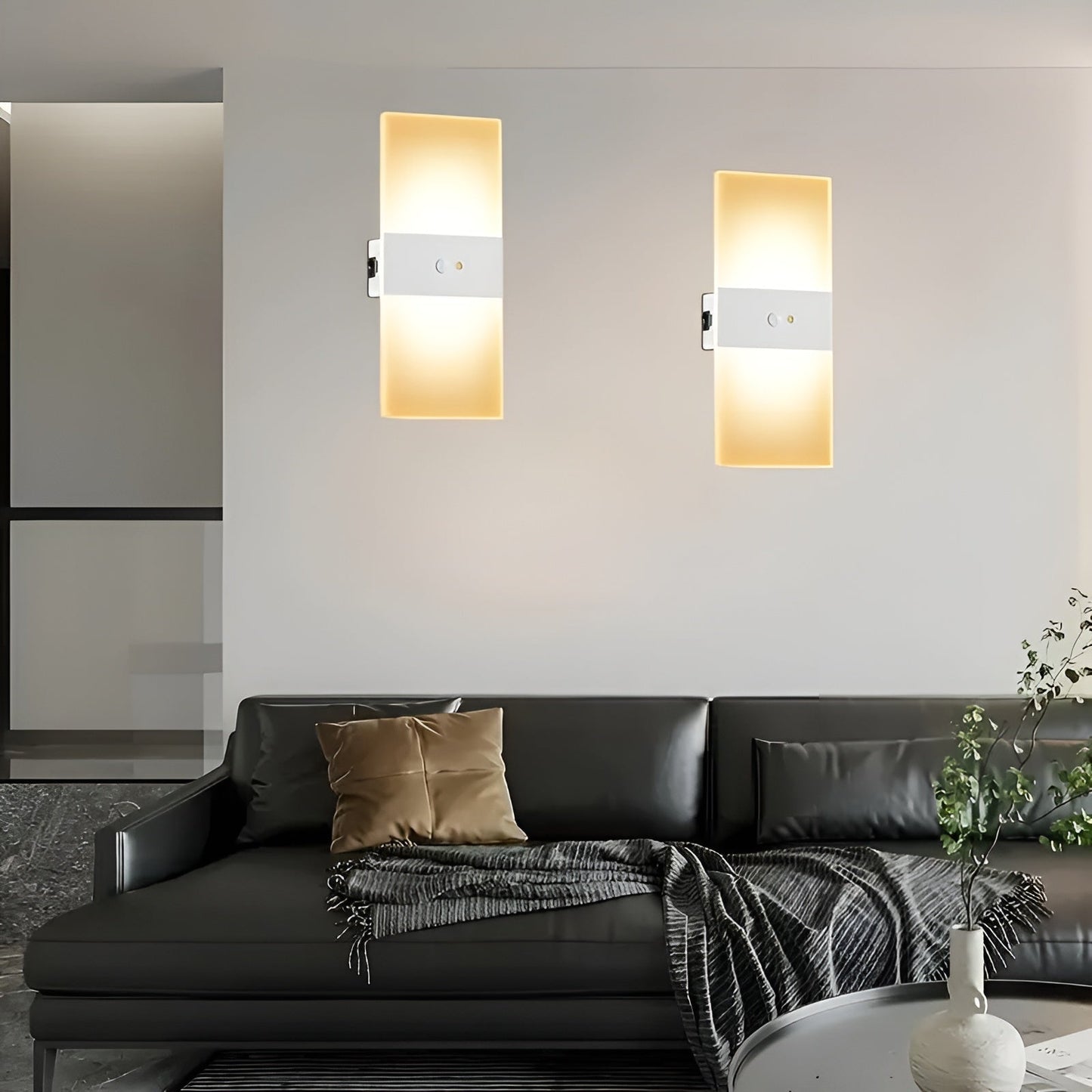 LED-nattlampor med rörelsesensor 2-pack - USB-laddning | Magnetisk montering för sovrum, hall och trappa