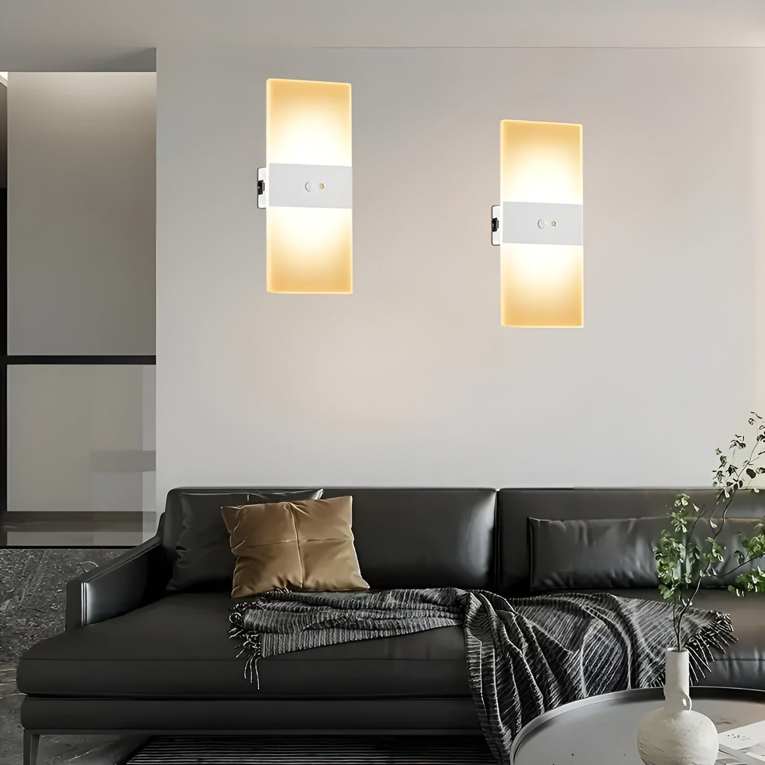 LED-nattlampor med rörelsesensor 2-pack - USB-laddning | Magnetisk montering för sovrum, hall och trappa